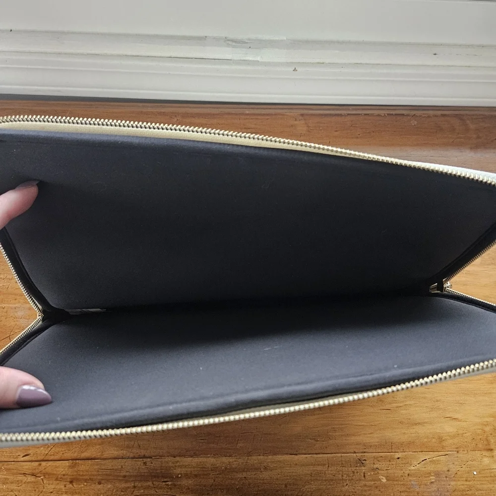 Kate Spade Two-Tone Laptop Bag in Black and Cream